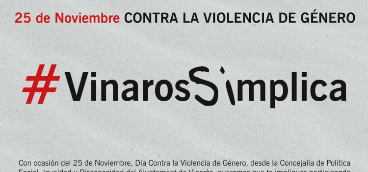 Vinaròs programa activitats pel Dia Internacional contra la Violència de Gènere