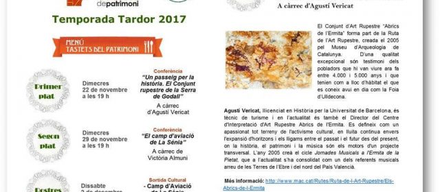 Tastets de Patrimoni tractarà sobre el camp d’aviació de la Sénia