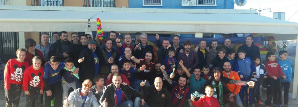 La Penya Addictes Barça celebra la victòria al Bernabeu