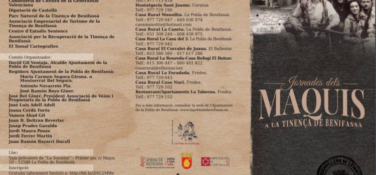 Les Jornades del Maquis a la Tinença de Benifassà omplin les places disponibles