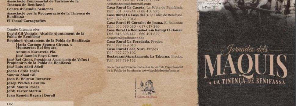 Les Jornades del Maquis a la Tinença de Benifassà omplin les places disponibles