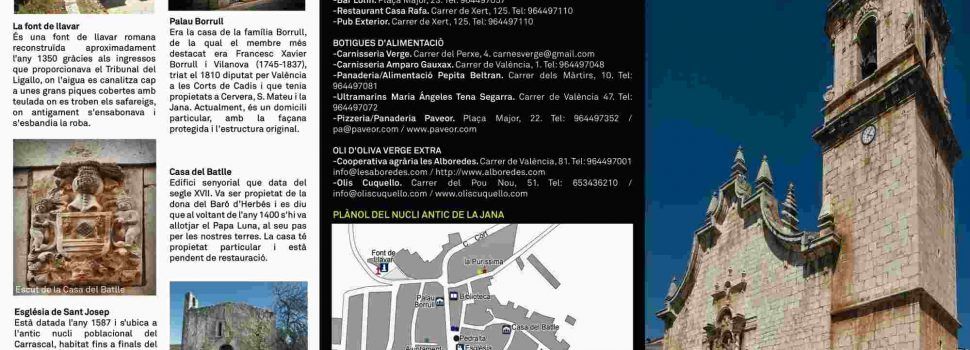 Editat un tríptic sobre el ric patrimoni del municipi de la Jana