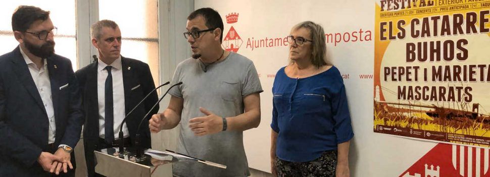 Els Catarres, Buhos, Pepet i Marieta i Mascarats, cartell de la primera edició de Lo Riu Sona Festival