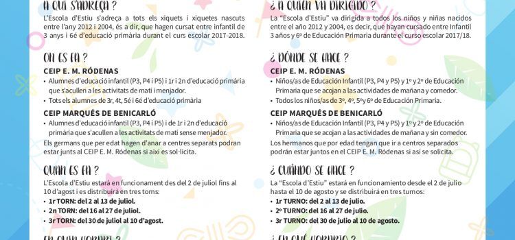 Arriba l’Escola d’Estiu, l’alternativa vacacional infantil de l’Ajuntament