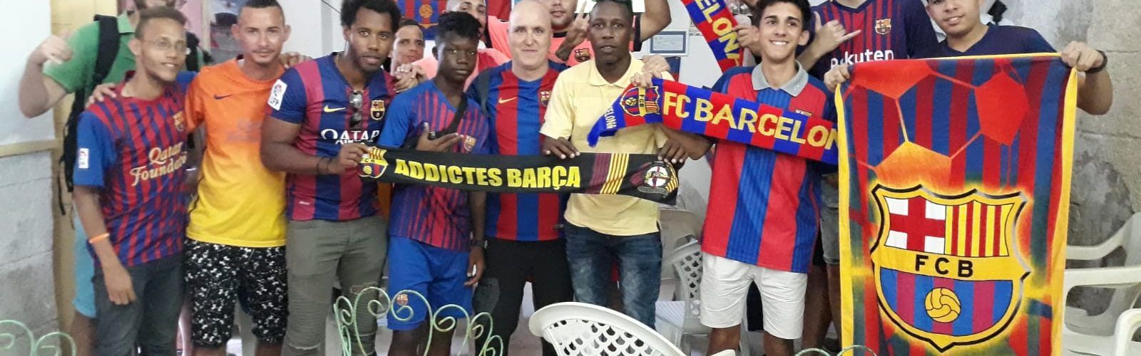 La Penya Barça de La Havana celebra amb vinarossencs la victòria al Bernabeu