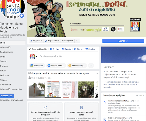 La web de l’Ajuntament de Sta. Magdalena supera els 5.800 usuaris en 2018