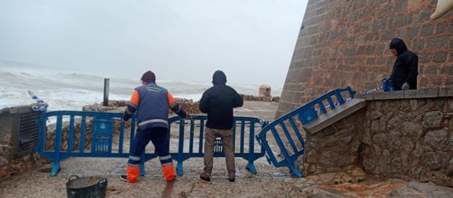 Daños en el patrimonio monumental de Peñíscola por la borrasca Gloria