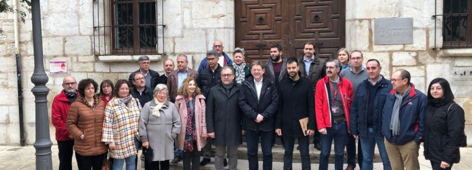 El president Puig es trasllada fins a Vinaròs per veure els efectes de la borrasca Glòria