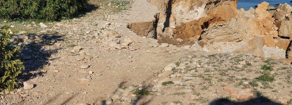 Els tècnics volen documentar el jaciment de Sòl de Riu de Vinaròs, en perill de sofrir nous despreniments