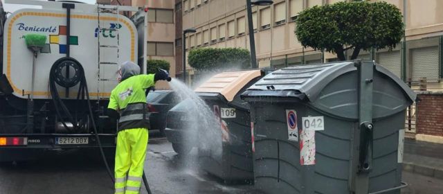 L’Ajuntament de Benicarló activa un protocol de neteja i manteniment dels contenidors pel coronavirus