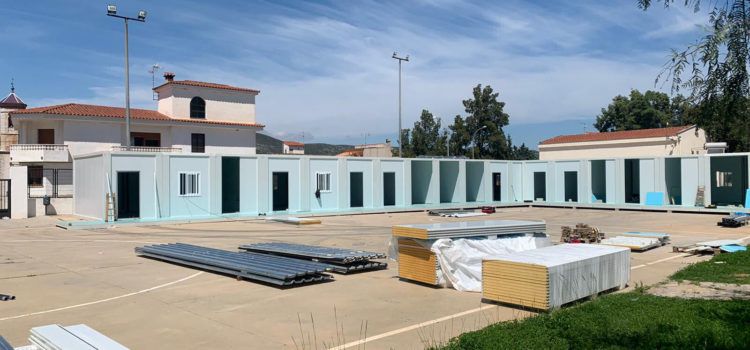 Avança el muntatge de les aules prefabricades del col·legi de S.Magdalena