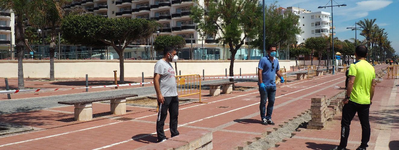 Segueix a bon ritme l’execució d’obres en el Passeig Marítim de Peníscola després dels efectes de la borrasca Glòria
