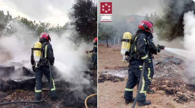 Incendio en el antiguo paint ball de Peñíscola