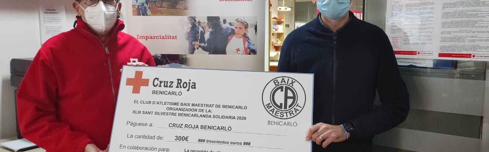 Cruz Roja Benicarló recibe la recaudación de la San Silvestre Virtual 2020