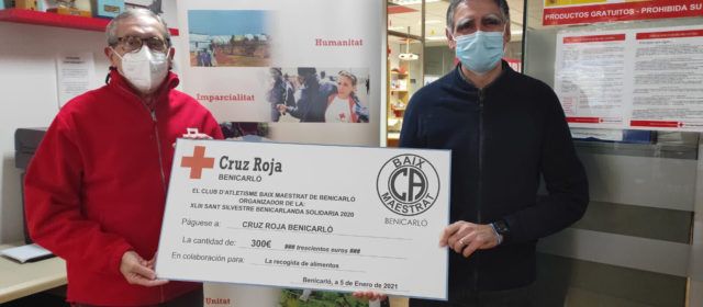Cruz Roja Benicarló recibe la recaudación de la San Silvestre Virtual 2020