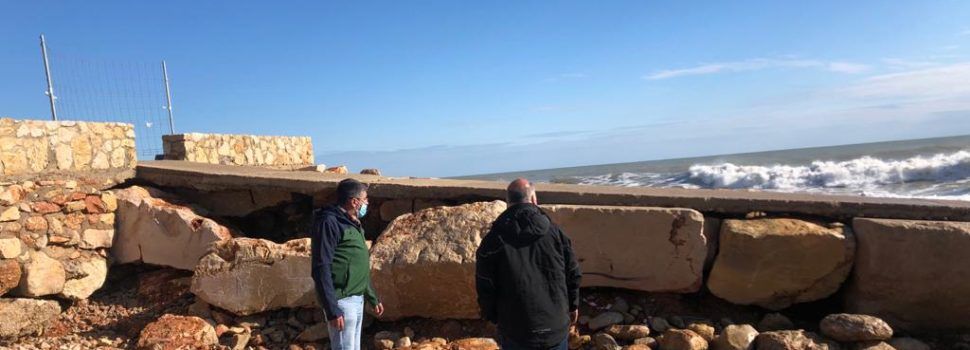 L’Ajuntament d’Alcalà-Alcossebre valora en 192.908 euros els danys provocats en la costa pel temporal Filomena