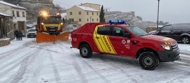 Primeros servicios de los bomberos por la borrasca Filomena