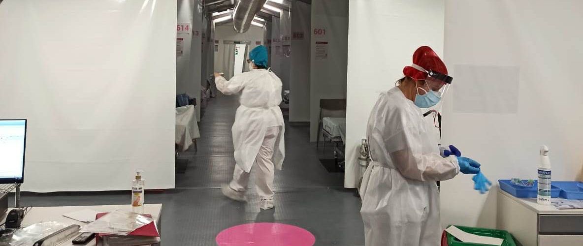 Primeros pacientes en el hospital de campaña de Castelló, que da cobertura al de Vinaròs, entre otros