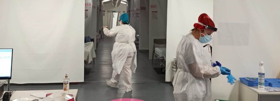 Primeros pacientes en el hospital de campaña de Castelló, que da cobertura al de Vinaròs, entre otros