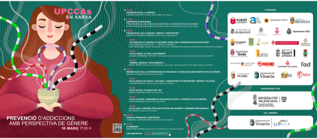 Les UPCCA de la Comunitat Valenciana celebren la I Jornada en línia sobre Prevenció d’Addiccions amb Perspectiva de Gènere