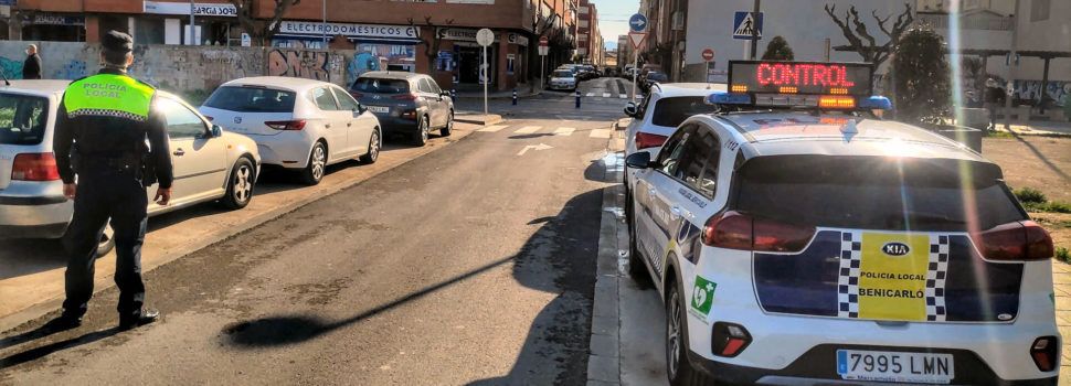 La Policia Local de Benicarló denuncia 23 vehicles en la campanya de control de cinturons de seguretat