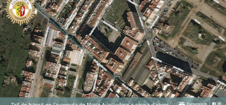 Tall de trànsit a l’avinguda Maria Auxiliadora per obres de canalització d’aigües pluvials