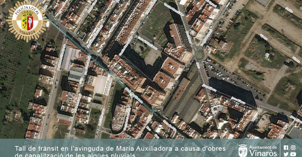 Tall de trànsit a l’avinguda Maria Auxiliadora per obres de canalització d’aigües pluvials