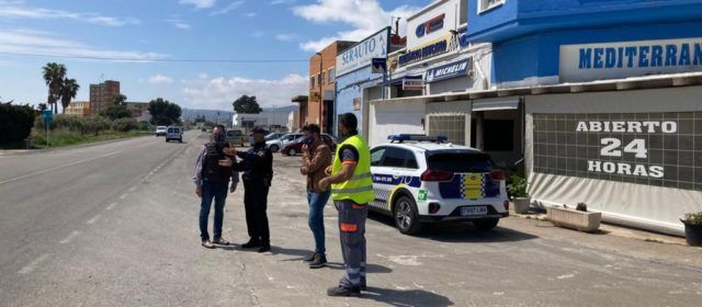 Visita a les obres d’instal·lació de la rotonda provisional en la N-340a