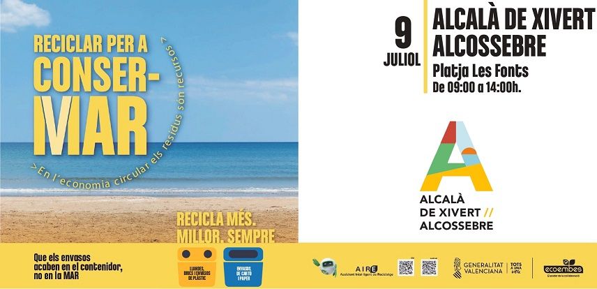 “Reciclar per a ConserMar” arriba a Alcossebre de la mà de la Conselleria de Medi Ambient i Ecoembes