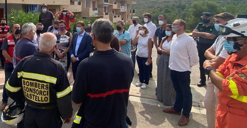 Ernest Blanch reconeix la “gran labor” realitzada pels equips d’emergències en l’enfonsament d’un edifici en Peníscola