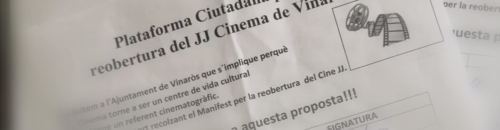 Se superen les 1.500 signatures per a la reobertura del JJ Cinema de Vinaròs