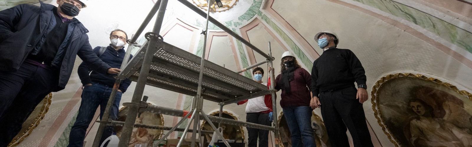 Visita de la diputada Ruth Sanz i l’ecònom diocesà a obres d’El Boixar, Càlig, Vinaròs i Forcall