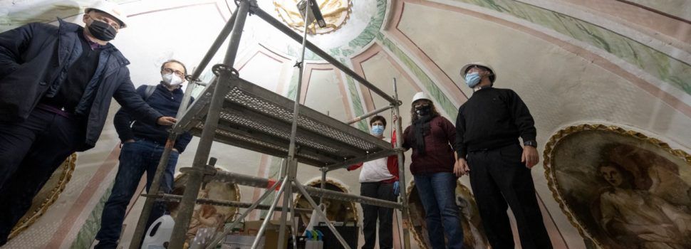 Visita de la diputada Ruth Sanz i l’ecònom diocesà a obres d’El Boixar, Càlig, Vinaròs i Forcall