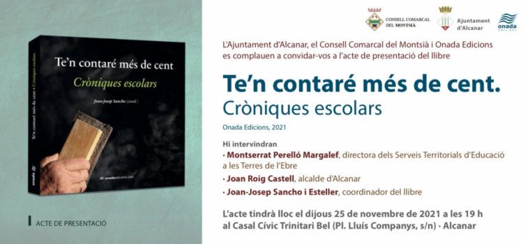 Joan-Josep Sancho presenta el llibre “Te’n contaré més de 100. Cròniques Escolars”