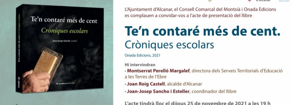 Joan-Josep Sancho presenta el llibre “Te’n contaré més de 100. Cròniques Escolars”