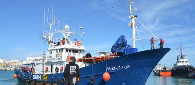 Un altre vaixell de rescat atraca al port de Vinaròs, aquesta vegada procedent de Lampedusa