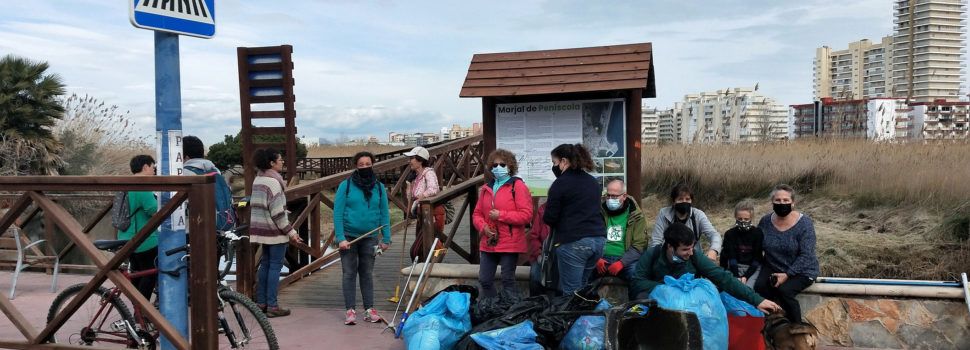 Apnal-Ecologistes en Acció Vinaròs retira residuos sòlidos en el Prat de Peñíscola