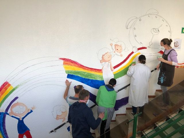 Un gran mural per celebrar els 50 anys del Centre d’Educació Especial Sant Jordi de la Diputació a Jesús-Tortosa