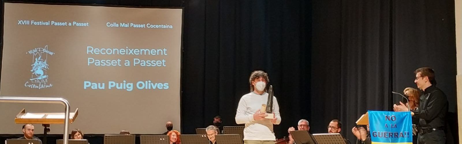 El dolçainer vinarossenc Pau Puig, guardonat amb  el reconeixement “Passet a Passet” a Cocentaina