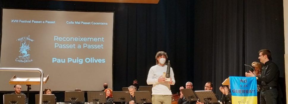 El dolçainer vinarossenc Pau Puig, guardonat amb  el reconeixement “Passet a Passet” a Cocentaina
