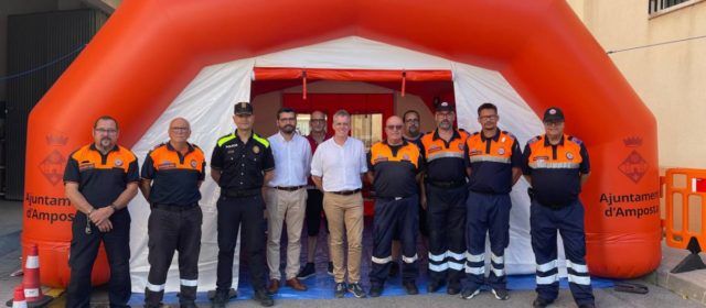 L’Associació de Voluntaris de Protecció Civil d’Amposta estrena hospital de campanya