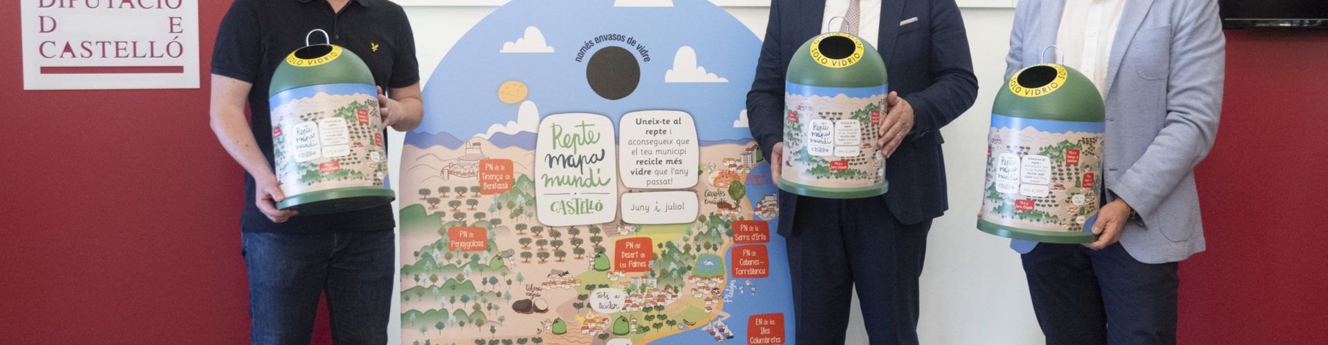 La Diputació de Castelló i Ecovidrio activen el «Repte Mapamundi» per a promoure el reciclatge d’envasos de vidre en 124 municipis de la província