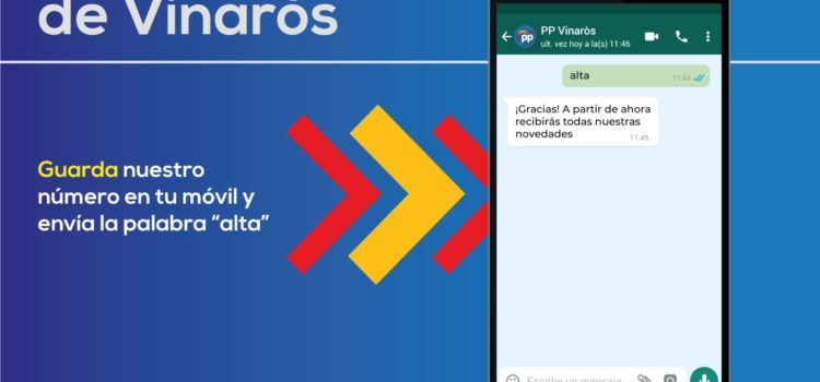 El canal d’informació per WhatsApp del PP de Vinaròs supera els 500 vinarossencs inscrits