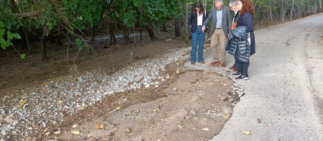 Visita a los daños de la lluvia en Sant Mateu