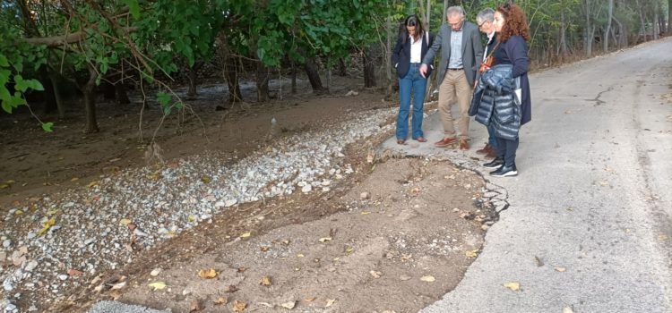 Visita a los daños de la lluvia en Sant Mateu