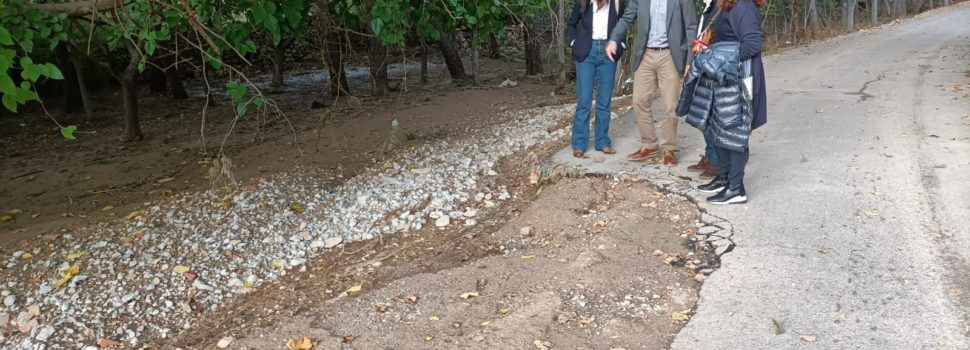 Visita a los daños de la lluvia en Sant Mateu