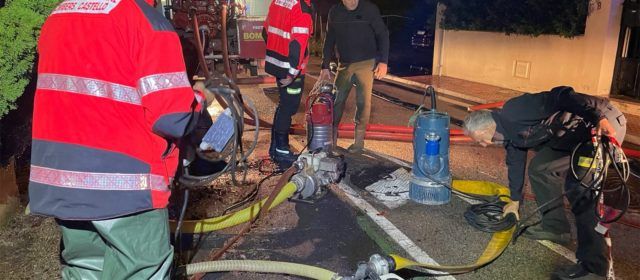 Actuaciones de los bomberos en zonas de Benicarló y Vinaròs por la lluvia
