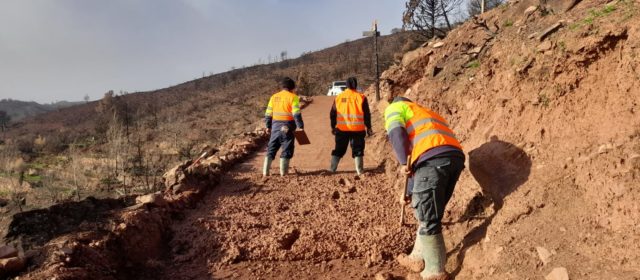 La Diputació de Castelló inverteix 140.000 € en manteniment de camins en els municipis afectats per incendis i per pluges torrencials