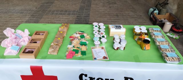 Els xiquets i xiquetes de Portell participen en un mercat solidari