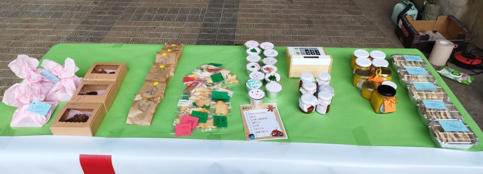 Els xiquets i xiquetes de Portell participen en un mercat solidari